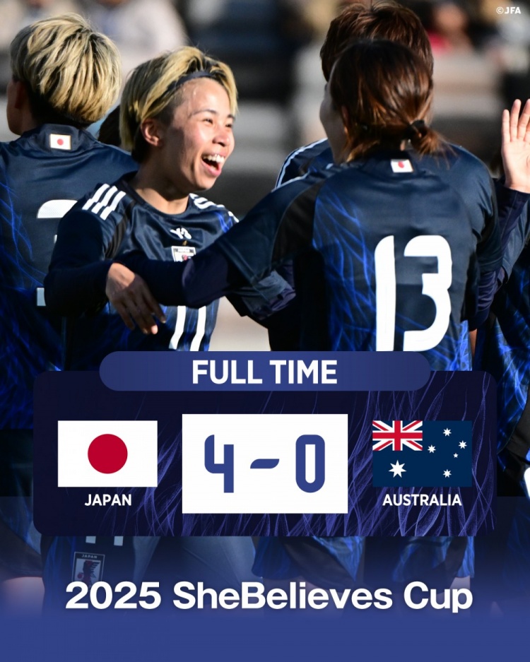 熱身賽日本女足4-0澳大利亞女足，田中美南2射1傳&長谷川唯任隊長